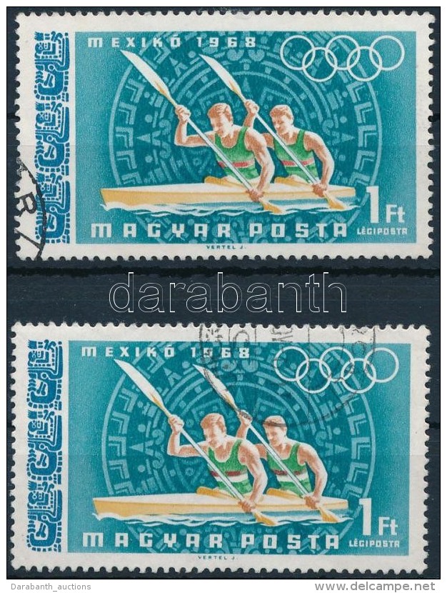 O 1968 Mexikói Olimpia 1Ft Színelcsúszás Miatt Piros-fehér-zöld Helyett... - Autres & Non Classés
