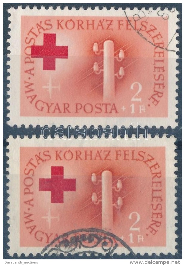 O 1957 Postáskórház 2(+1)Ft Eltolódott Vöröskereszt +... - Sonstige & Ohne Zuordnung