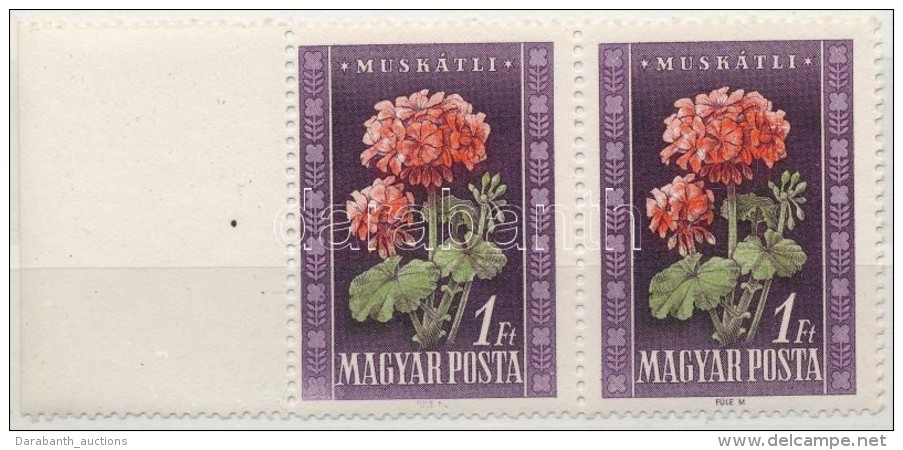 ** 1950 Virág 1Ft ívszéli Pár, A TervezÅ‘ Neve Nélkül Tévnyomat - Autres & Non Classés