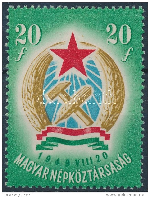 ** 1949 Alkotmány 20f Vízjel Nélkül, Vonal A 9 Alatt - Autres & Non Classés