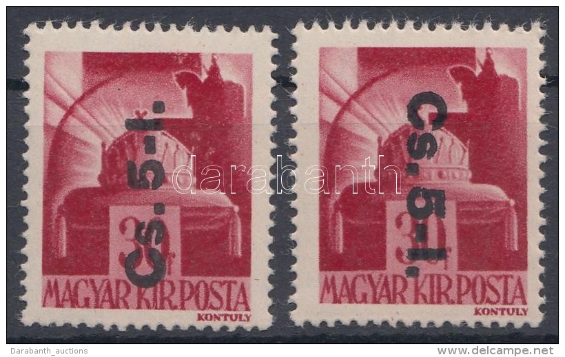 ** * 1946 BetÅ±s Cs.5-I./30f Fordított Felülnyomással Falcos + Postatiszta... - Autres & Non Classés