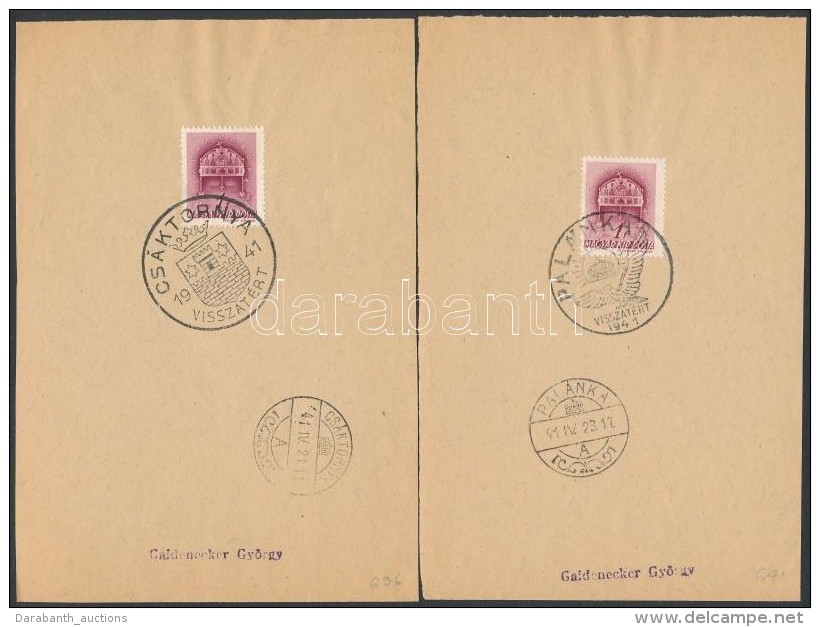 1941 Délvidék Visszatért 58 Db Kartonlap, Papírlap Alkalmi Bélyegzésekkel - Autres & Non Classés
