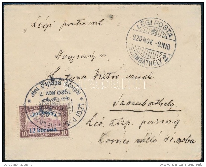 1920 Légi Levél Alkalmi Bélyegzéssel / Airmail Cover 'SZOMBATHELY' - Autres & Non Classés