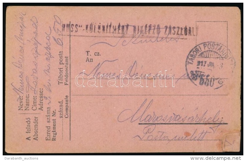 1917 Tábori Posta LevelezÅ‘lap '...KÜLÖNÍTMÉNY KIKÉPZÅ... - Autres & Non Classés