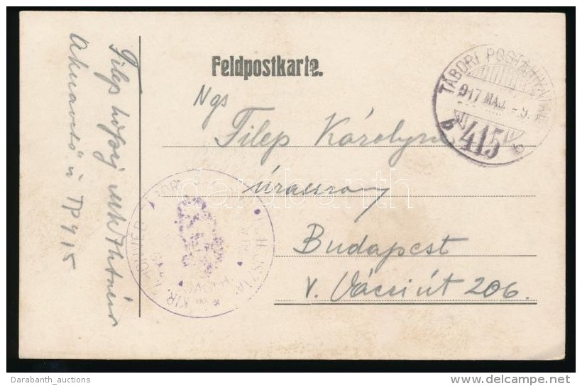 1917 Tábori Posta LevelezÅ‘lap / Field Postcard 'M.KIR. 7. HONVÉD TÁBOR ...' + 'TP 415 B' - Altri & Non Classificati