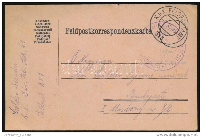 1916 Tábori Posta LevelezÅ‘lap 'M.KIR. BUDAPESTI.... NÉPFÖLKELÅ GYALOG EZRED 2.... - Autres & Non Classés