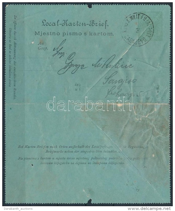 1890 3kr Díjjegyes Zárt LevelezÅ‘lap (100.000) / 3kr PS-cover Card (javított / Repaired) - Autres & Non Classés