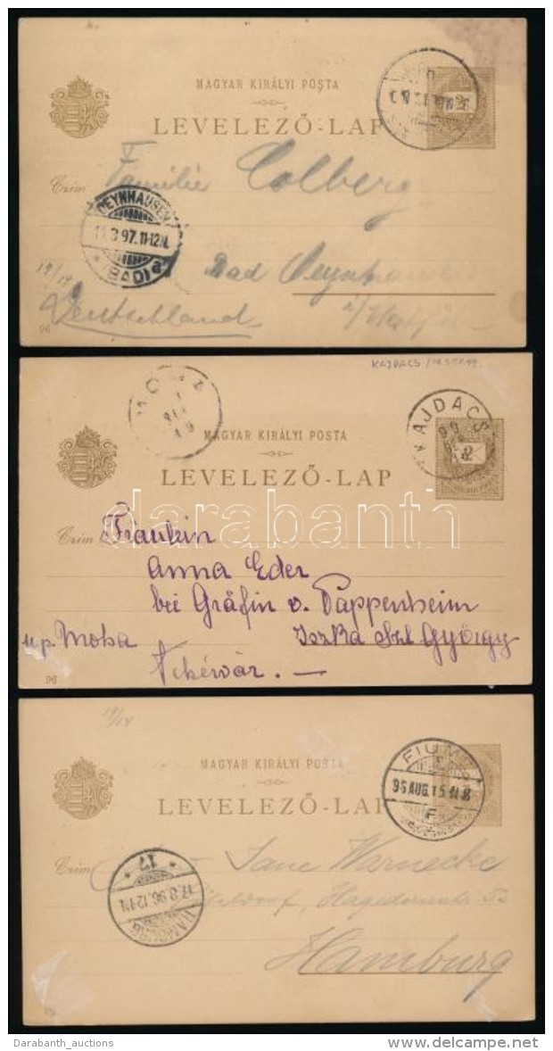 1896-1899 3 Db Futott 2kr Díjjegyes Millenniumi Képes LevelezÅ‘lap: Pozsony - Autres & Non Classés