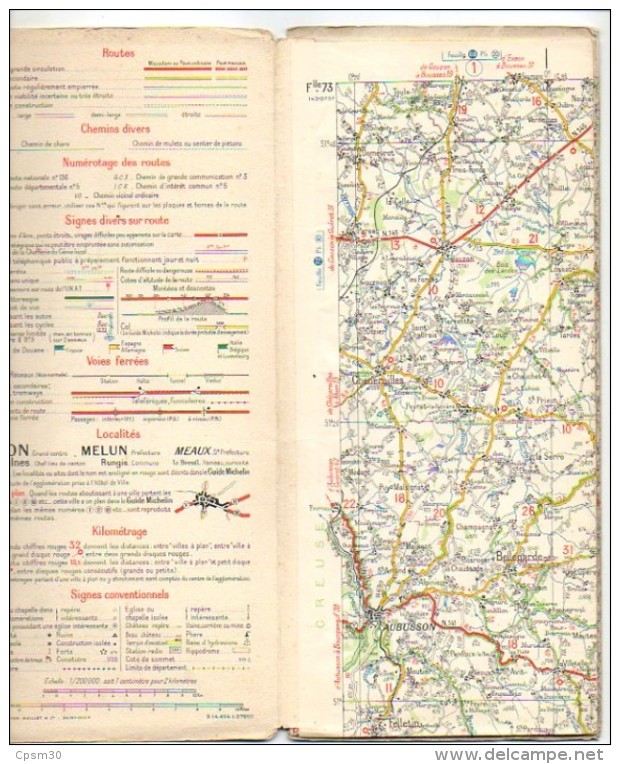Carte Géographique MICHELIN - N° 073 CLERMOND-Fd-LYON - N° 143-3737 - Cartes Routières