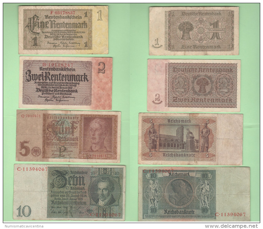 War Currency Germania 1 2 5 10 Reichsmark - Other & Unclassified