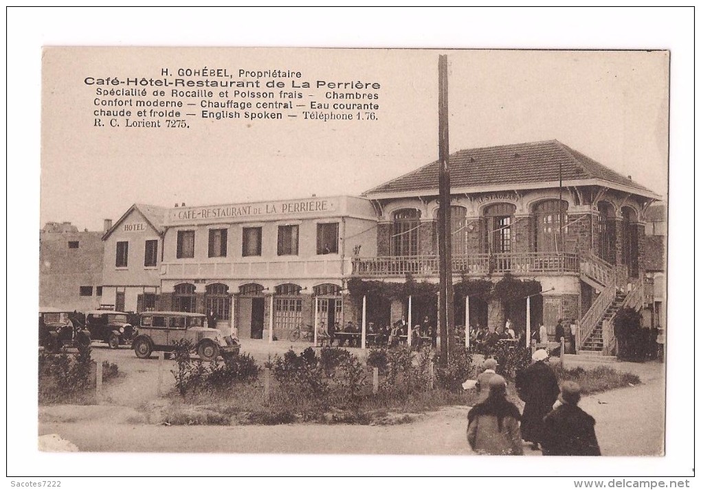 LORIENT HOTEL RESTAURANT DE LA PERRIERE - AUTOMOBILES - Au Dos Note D´hôtel - - Lorient