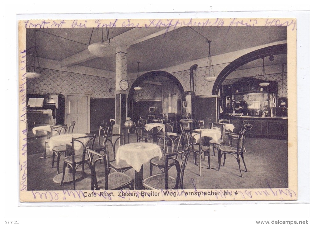 0-1807 ZIESAR, Cafe Rust, 1927 - Belzig