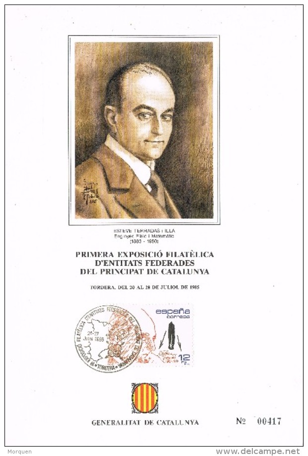 R 1074. Tarjeta Souvenir Exposicion TORDERA (Barcelona) 1985, Esteve Terrades - Cartas & Documentos