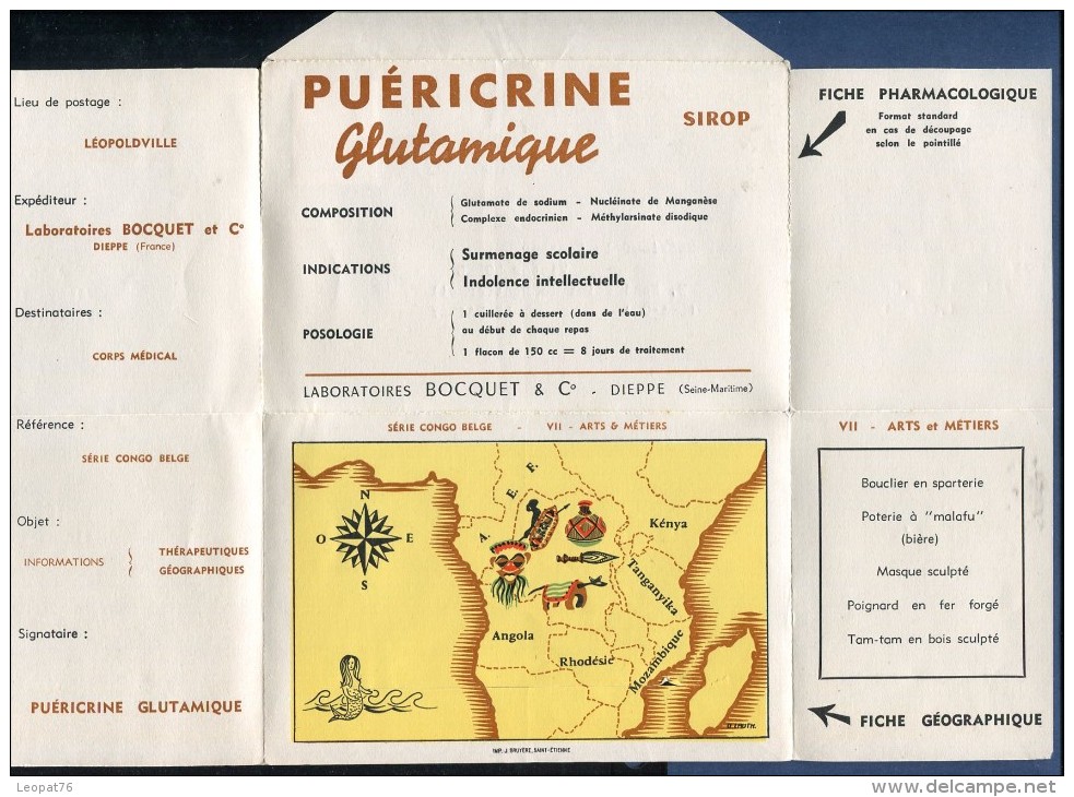 Congo Belge - Enveloppe Publicitaire( Laboratoire Bocquet De Dieppe) Pour La France En 1958   Réf O 196 - Lettres & Documents