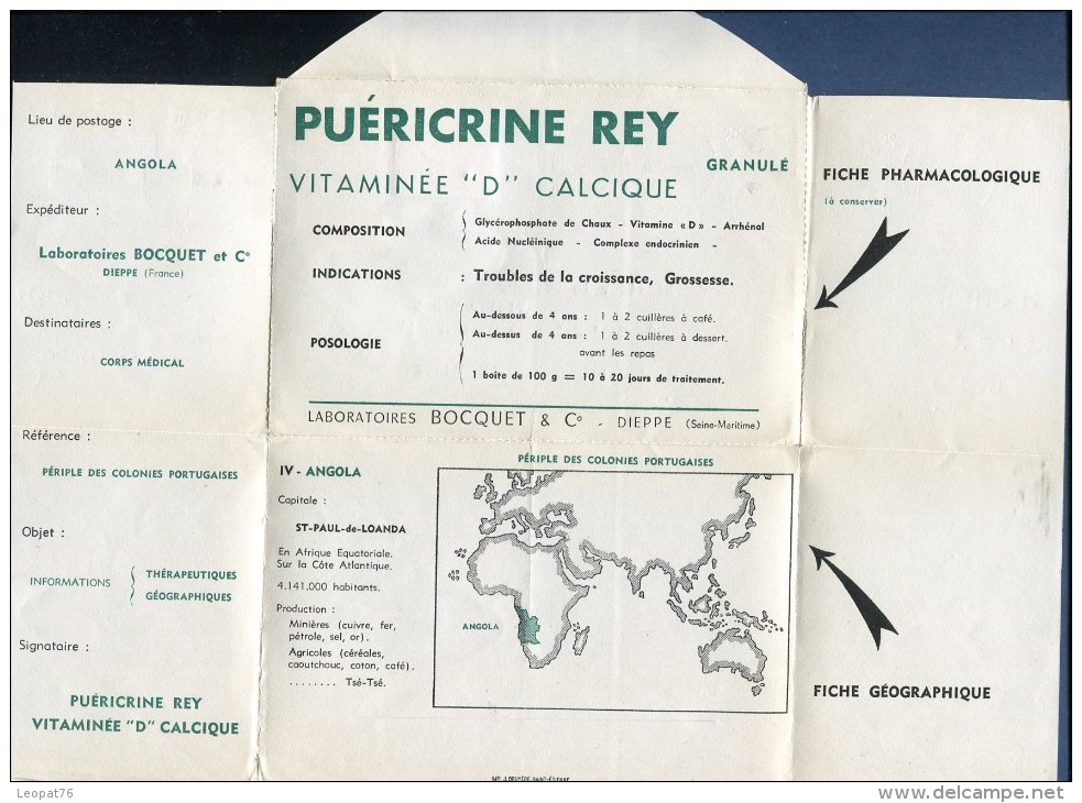 Portugal / Angola - Enveloppe Publicitaire ( Laboratoire Bocquet De Dieppe ) Pour La France En 1957   Réf O 198 - Angola