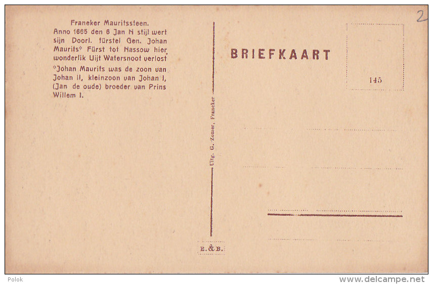Bd - Cpa Hollande - Franeker - Mauritssteen - Franeker