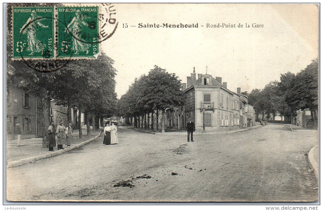 51 SAINTE MENEHOULD - Le Rond Point De La Gare - Sainte-Menehould