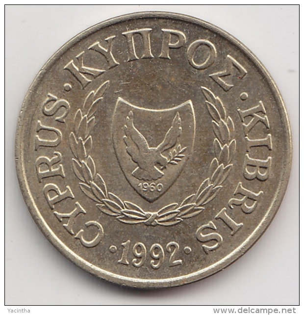 @Y@   Cyprus   5 Cents   1992  Unc      (3351) - Chypre
