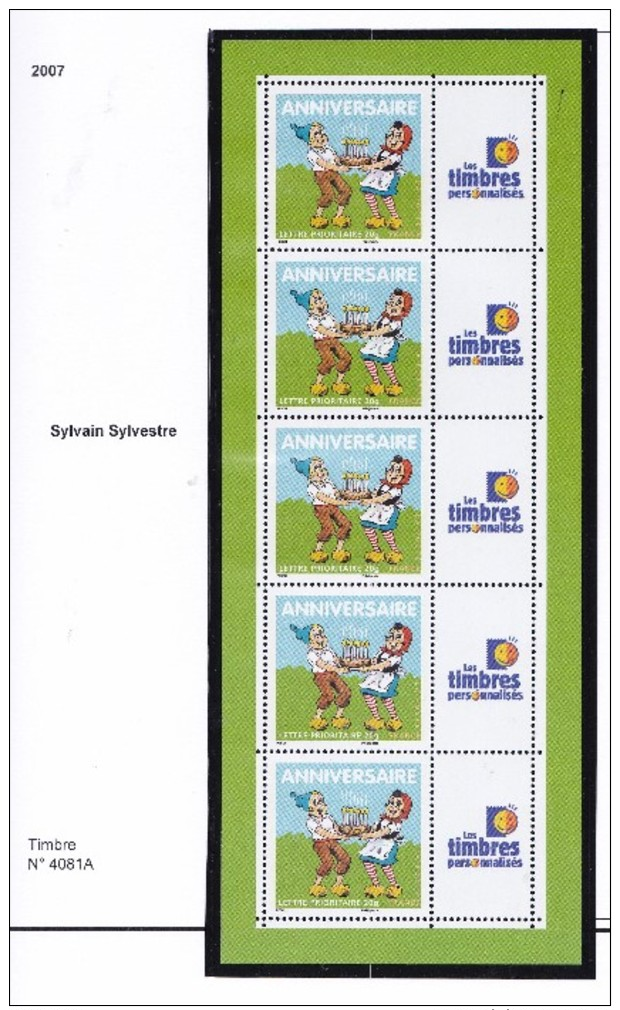 FRANCE 2007 TIMBRE DE SOUHAITS 4082A A 4086 A LOGO MNH - Other & Unclassified