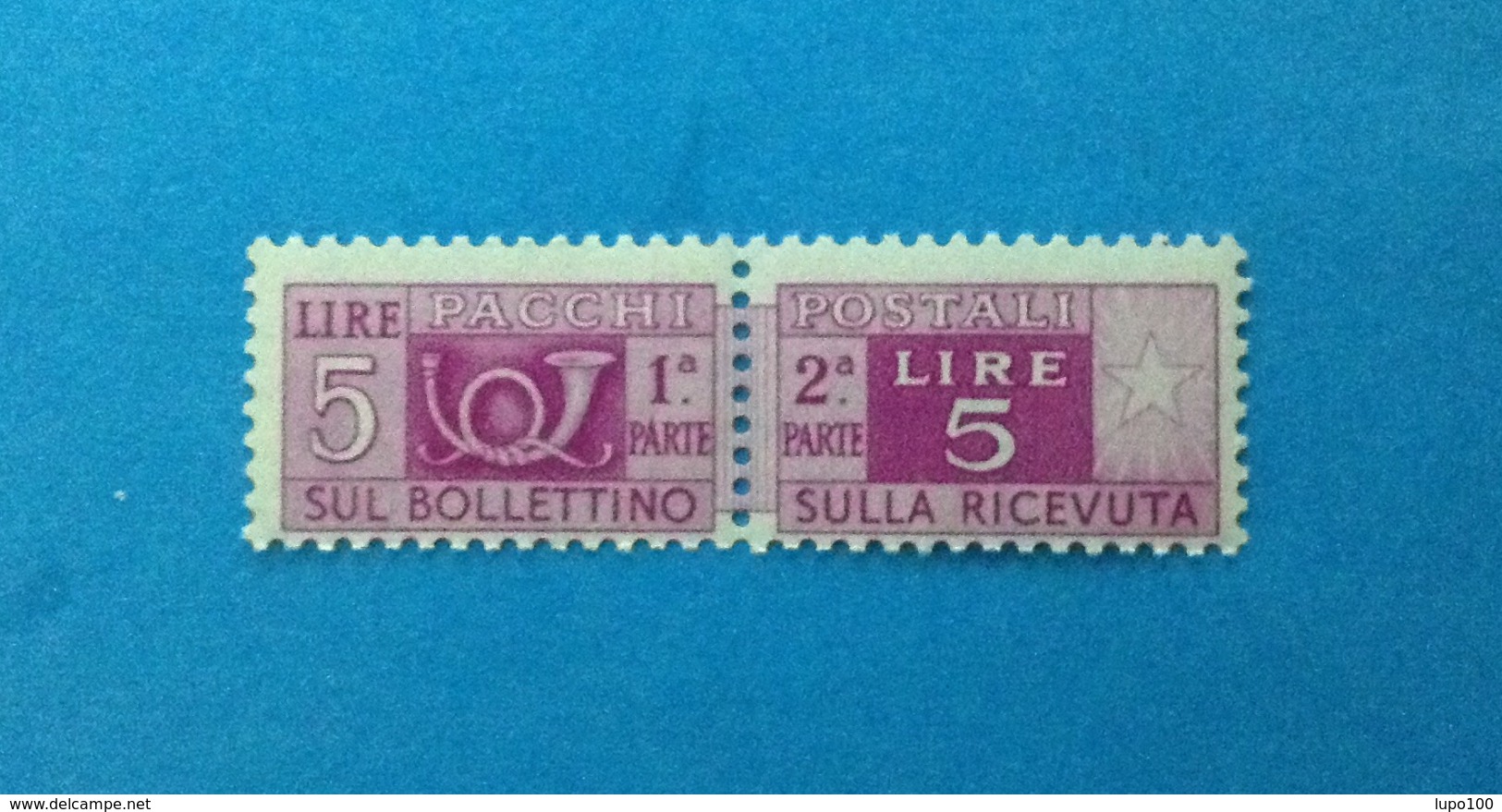 1947 ITALIA FRANCOBOLLO NUOVO STAMP NEW MNH** SERVIZI PACCHI POSTALI 5 LIRE FILIGRANA RUOTA - Paquetes Postales