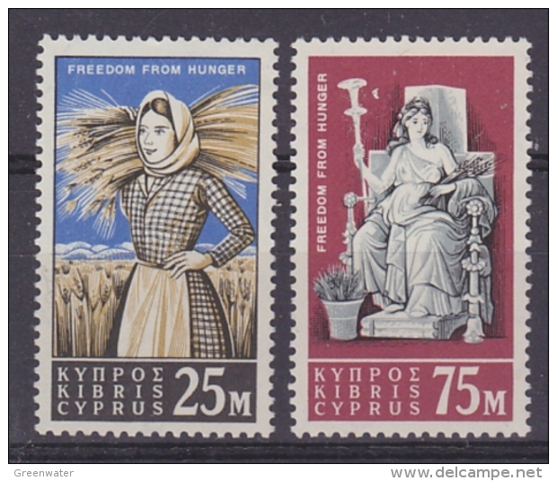 Cyprus 1963 Freedom From Hunger 2v ** Mnh (32827) - Ongebruikt