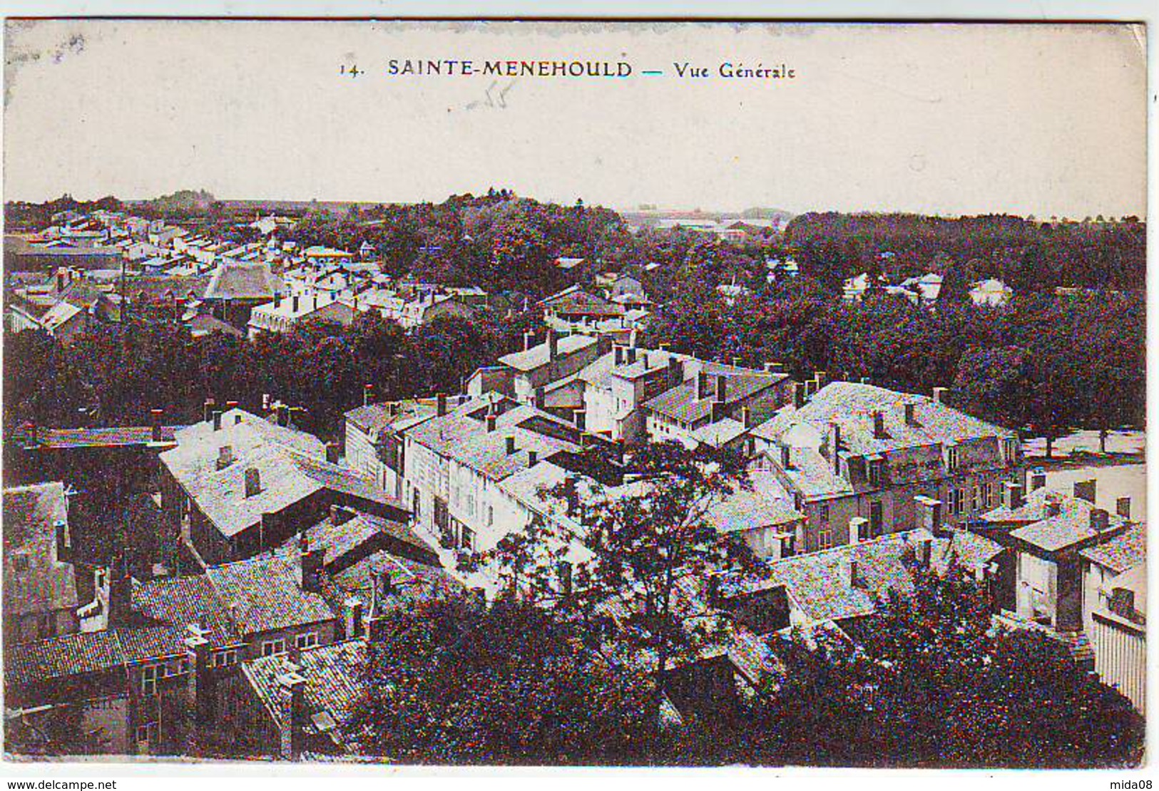 51. SAINTE MENEHOULD . VUE GENERALE . Circulé En 1915 - Sainte-Menehould