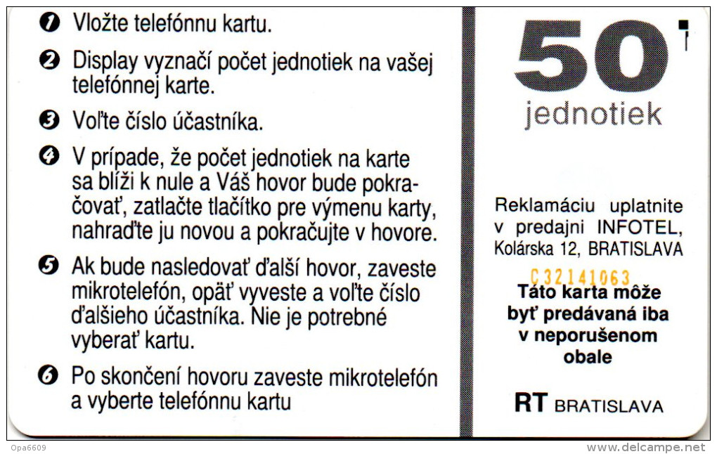 (Gm4) Slowakei Telefonkarte 1990 (50) Ungebraucht "Die Donau Bei Bratislava" - Slowakei
