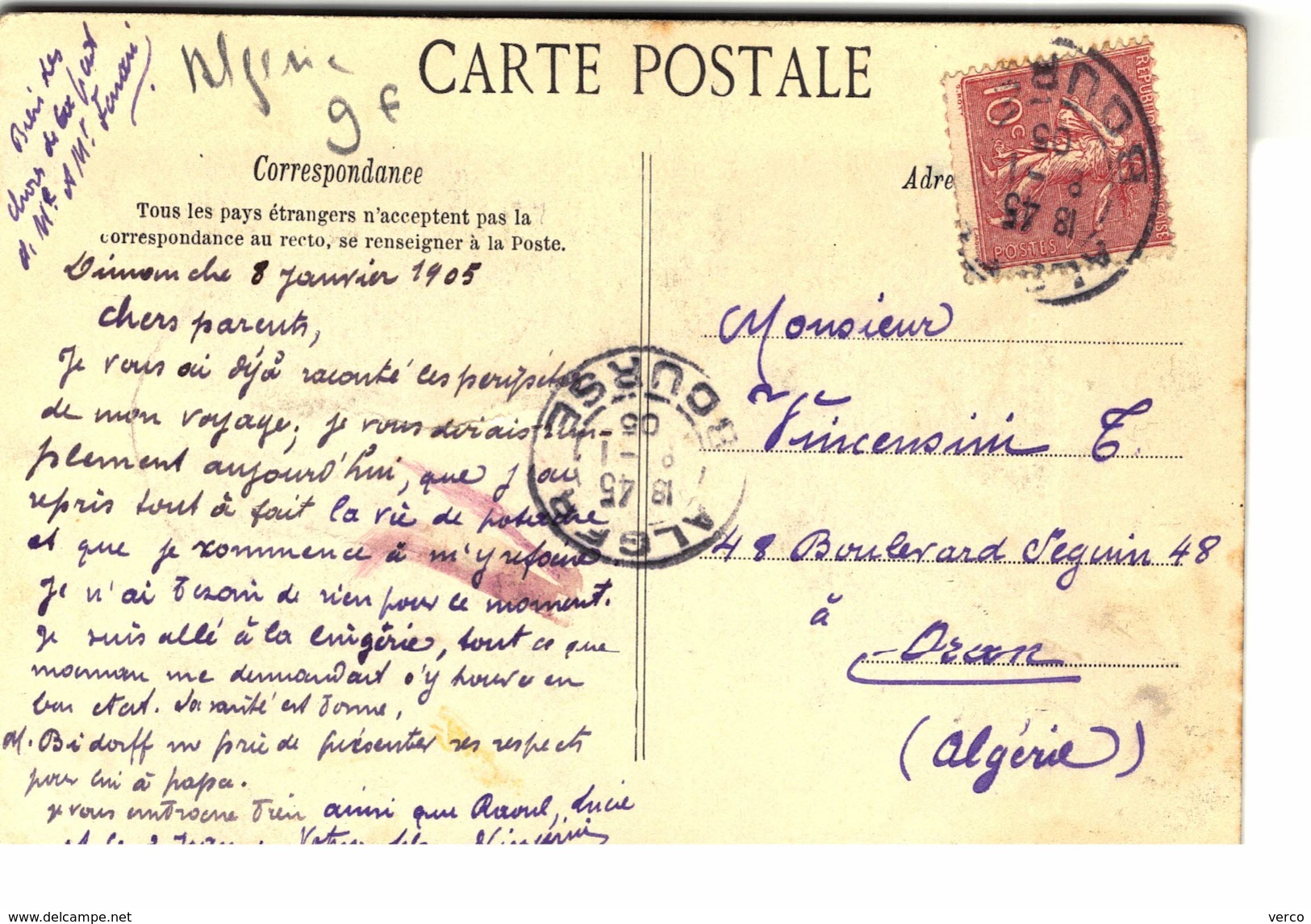 Carte Postale Ancienne De MUSTAPHA - Altri & Non Classificati