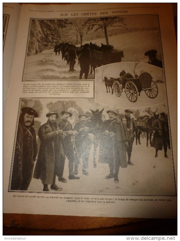 1915 LPDF: Mulets Et Traîneaux Chasseurs Alpins En Alsace; ZEPPELIN Descriptif+++;INDIAN CAVALRY+++;Espionnage Allemand - Autres & Non Classés