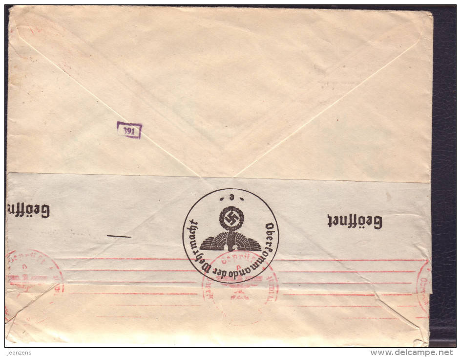 Lettre Obl. Rybnik 10.06.1941 Affr Hindenburg  ->St Gall Zensur/Censure/Censored E + Taxe Suisse 35 Rp - Briefe U. Dokumente