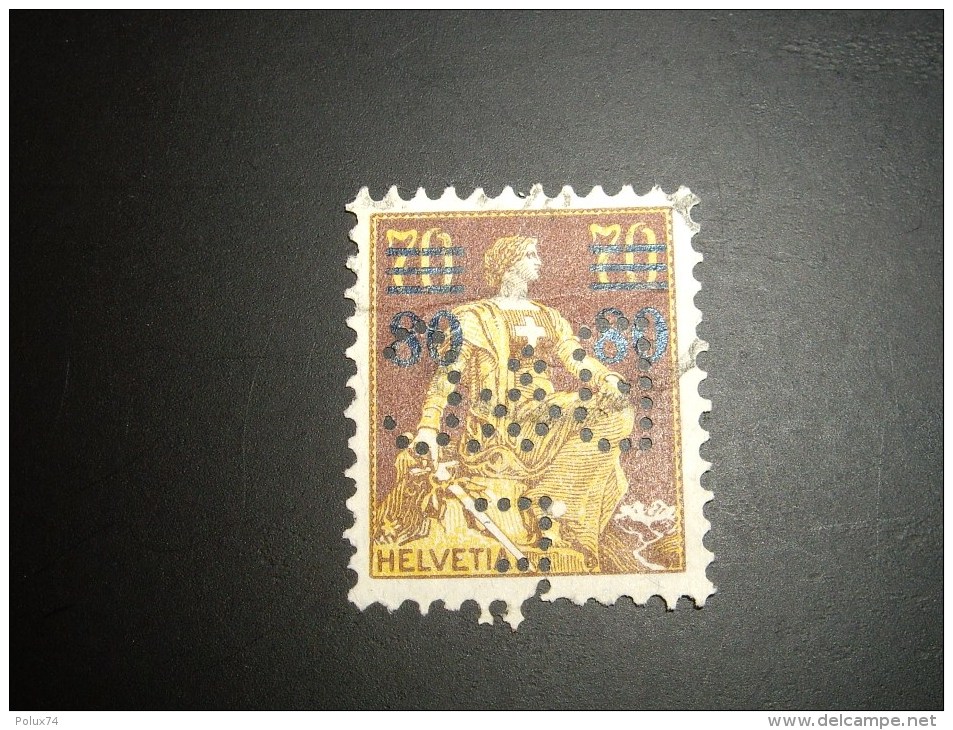 SUISSE  HELVETIA 1915  Perforé Perfin - Gebraucht