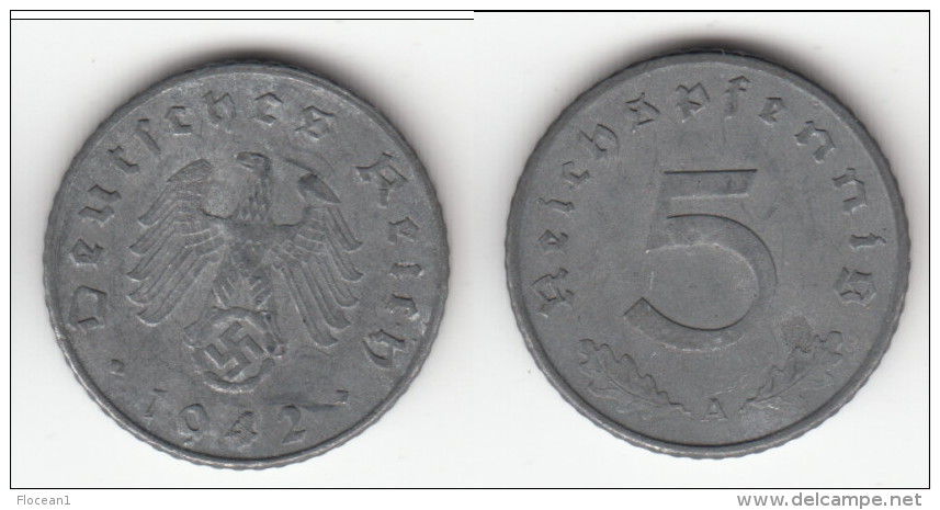 **** ALLEMAGNE - GERMANY - 5 REICHSPFENNIG 1942 A - 3ème REICH - THIRD REICH **** EN ACHAT IMMEDIAT - 5 Reichspfennig