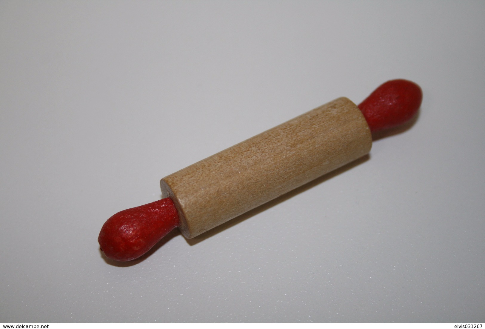 Barbie Accesoires ´50-´60 - WOODEN ROLLING PIN WITH RED HANDLES - Original Vintage Barbie - Ken - Ricky - Skipper - Barbie