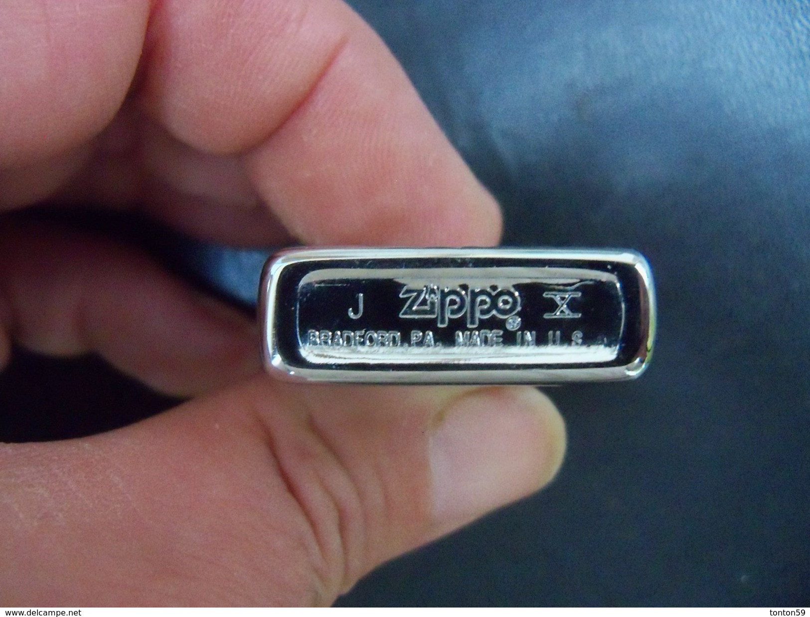 Ancien Briquet ZIPPO SLIM Strié A Bandeau Code: J X - Zippo