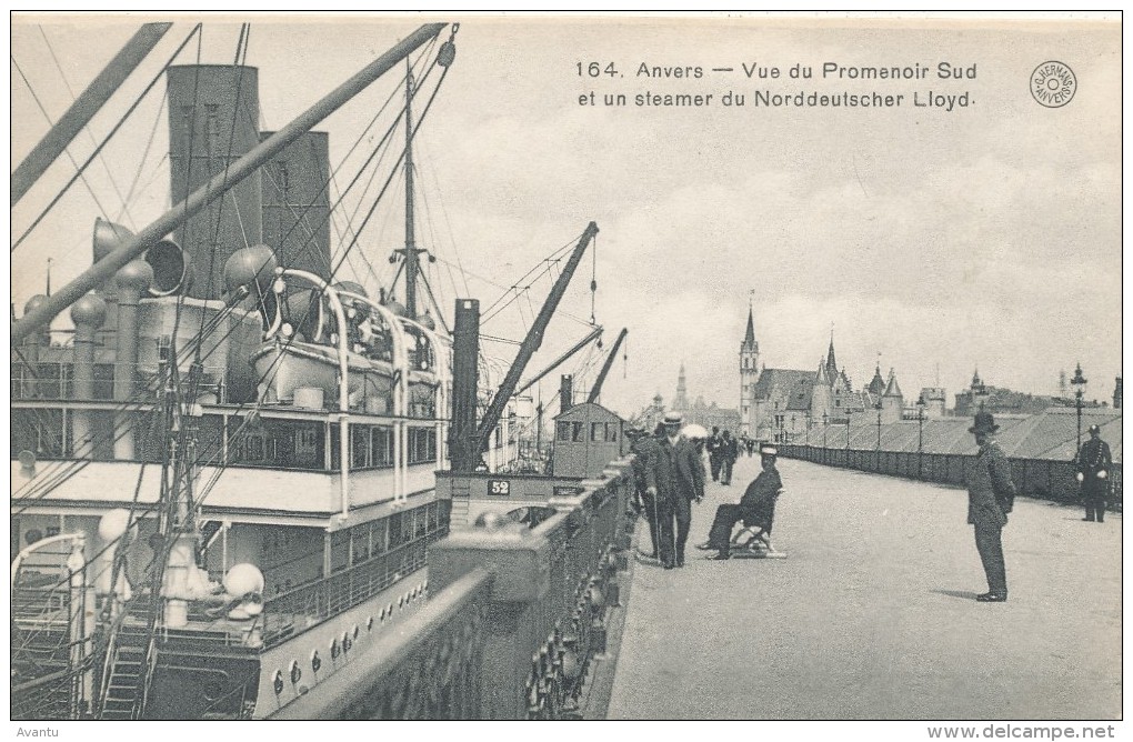 ANTWERPEN / STEAMER NORDDEUTSCHER LLOYD EN PROMENADE - Antwerpen