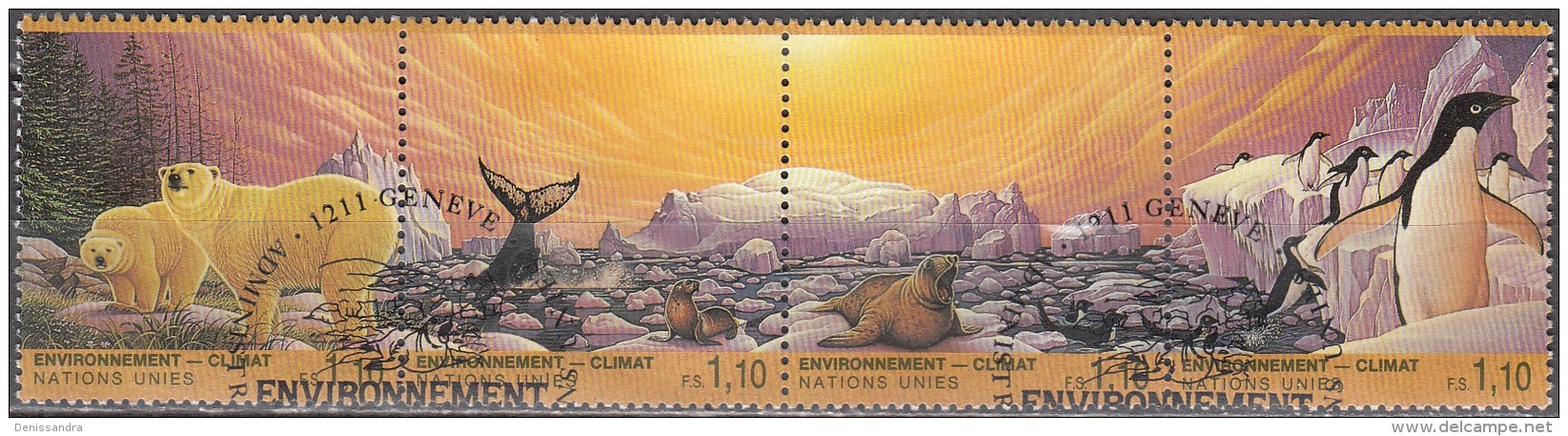 Nations Unies (Genève) 1993 Yvert 259 - 262 O Cote (2015) 9.60 Euro Environnement Climat Cachet Rond - Usati