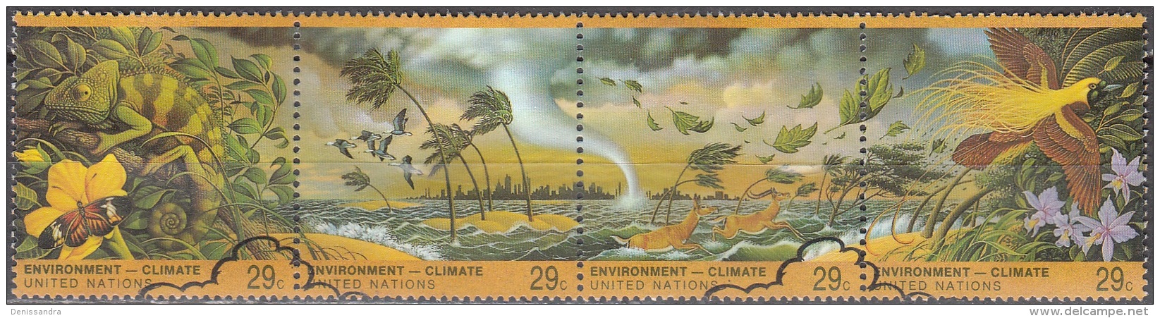 Nations Unies (New-York) 1993 Yvert 645 - 648 O Cote (2015) 4.80 Euro Environnement Climat Cachet Rond - Oblitérés