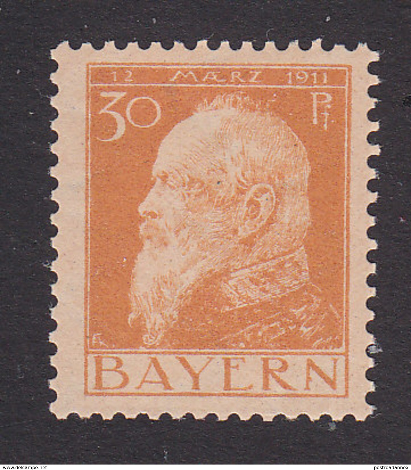 Bavaria, Scott #82, Mint Hinged, Prince Regent Luitpold, Issued 1911 - Other & Unclassified