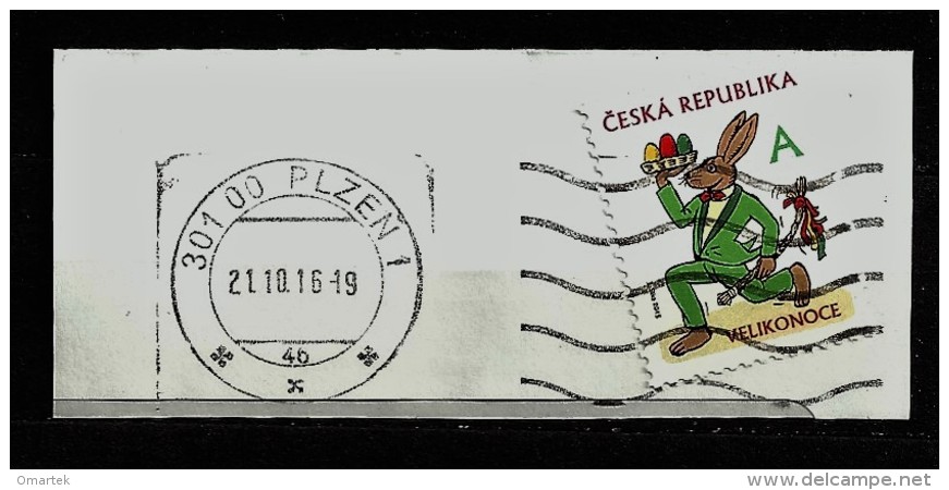 Czech Republic  Tschechische Republik  2015 Gest. Mi 840 Easter, Ostern. Cutting, Auf Briefstück.c.8 - Oblitérés