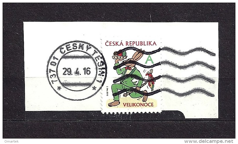 Czech Republic  Tschechische Republik  2015 ⊙ Mi 840 Easter, Ostern. Cutting, Auf Briefstück.c.9 - Oblitérés