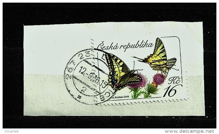 Czech Republic Tschechische Republik 2016 ⊙ Mi 881 Schmetterlinge, Butterflies. Yellow Swallowtail Papilio C1 - Oblitérés
