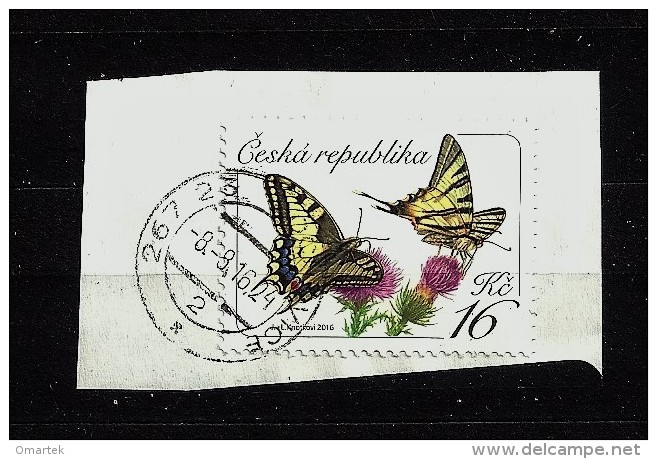 Czech Republic Tschechische Republik 2016 ⊙ Mi 881 Schmetterlinge, Butterflies. Yellow Swallowtail Papilio C2 - Oblitérés