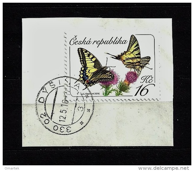 Czech Republic Tschechische Republik 2016 Gest Mi 881 Schmetterlinge, Butterflies. Yellow Swallowtail Papilio C3 - Oblitérés