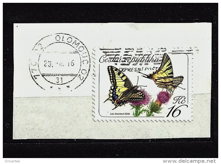 Czech Republic Tschechische Republik 2016 ⊙ Mi 881 Schmetterlinge, Butterflies. Yellow Swallowtail Papilio C4 - Oblitérés