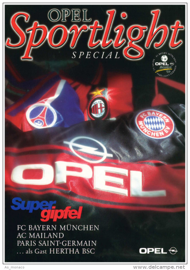 Football Programme Tournament 1997 Opel Masters: Hertha BSC (Berlin Germany Deutschland), Bayern Munchen, AC Milan (I... - Books