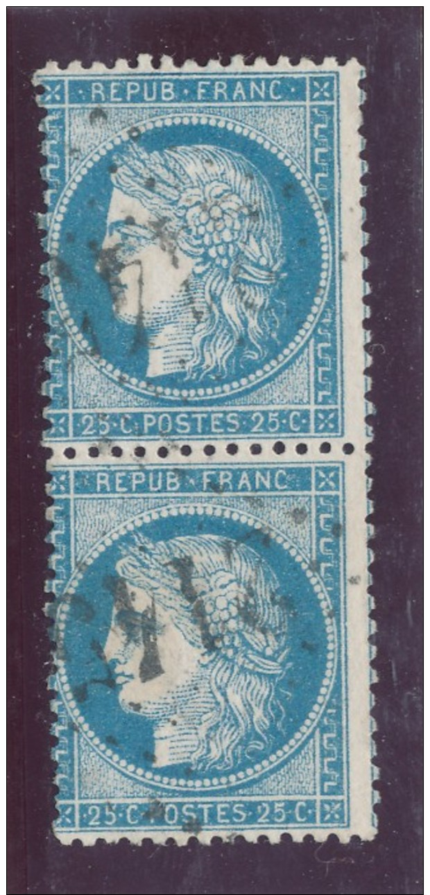 N°60A TYPE I PAIRE  VARIÉTÉ PANNEAU B2  32/42 B2 - 1871-1875 Ceres
