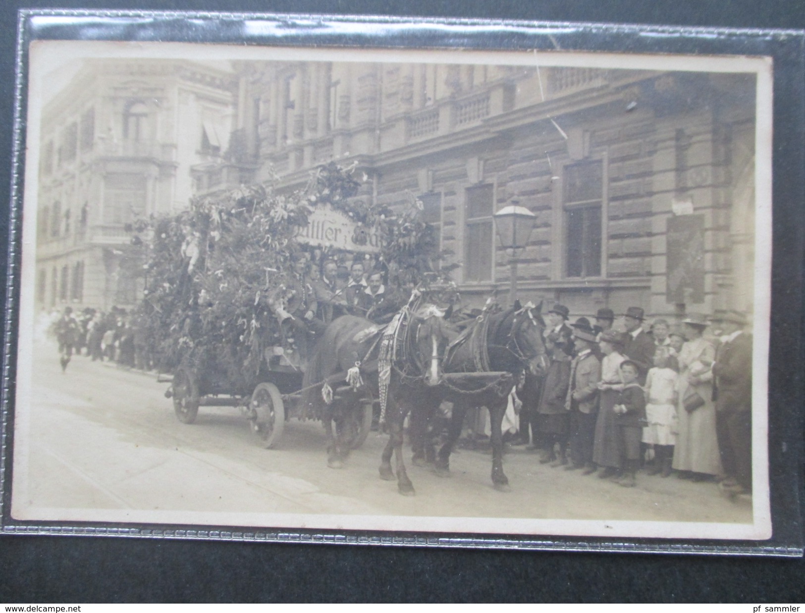 AK Österreich Ca. 1910er Jahre Festumzug / Geschmückter Pferdewagen! Echtfoto! - Karneval - Fasching