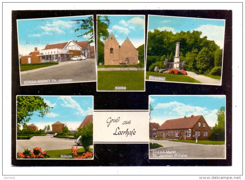 2944 WITTMUND - LEERHAFE, EDEKA-Markt Janssen 2 Verschiedene, Kirche, Ehrenmal, Schule - Wittmund