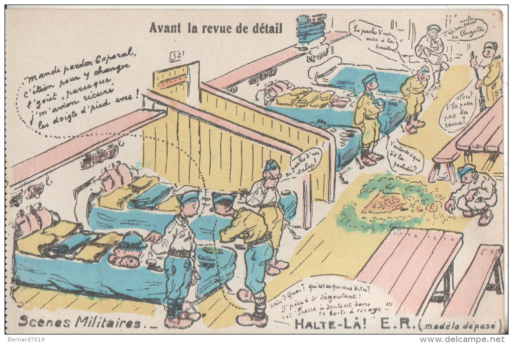 Scenes Militaires  Avant La Revue De Detail - Humoristiques