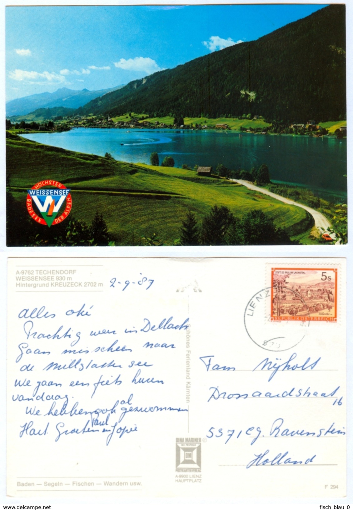 AK Kärnten 9762 Techendorf Am Weißensee Gailtaler Alpen Kreuzeck Österreich A. Dina Mariner Oberkärnten Austria Autriche - Weissensee